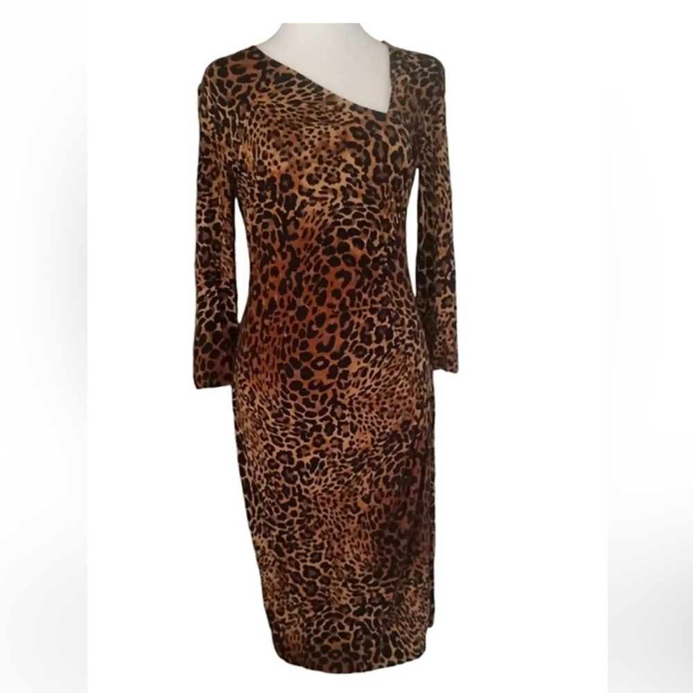 Lafayette 148 cheetah print bodycon dress